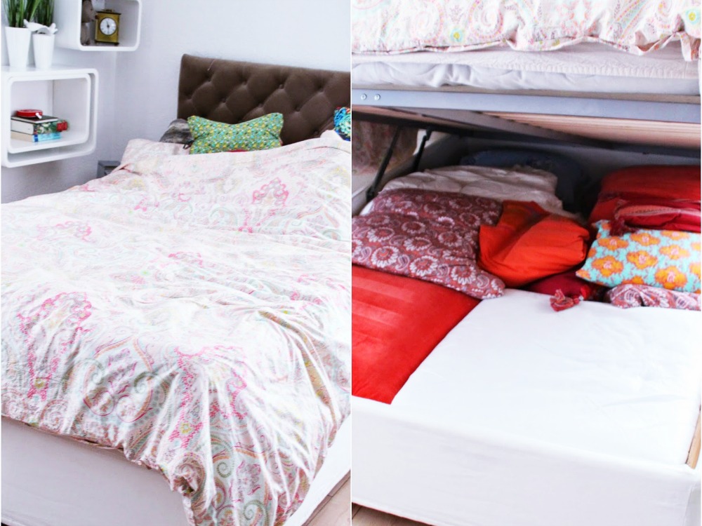 Stauraum unter dem Bett