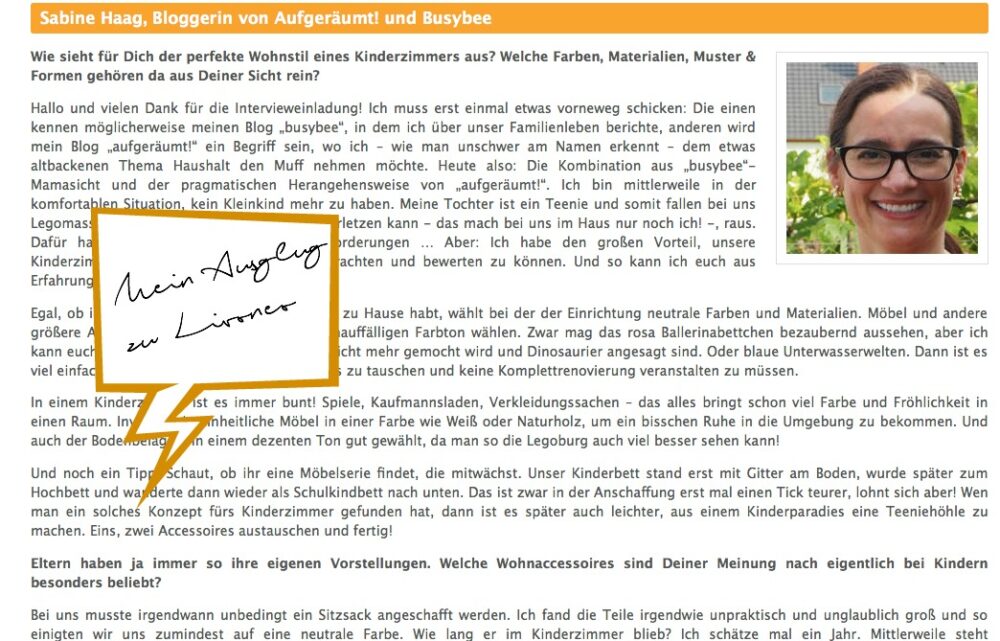 Ordnungsliebe bei livoneo – Heute mal woanders