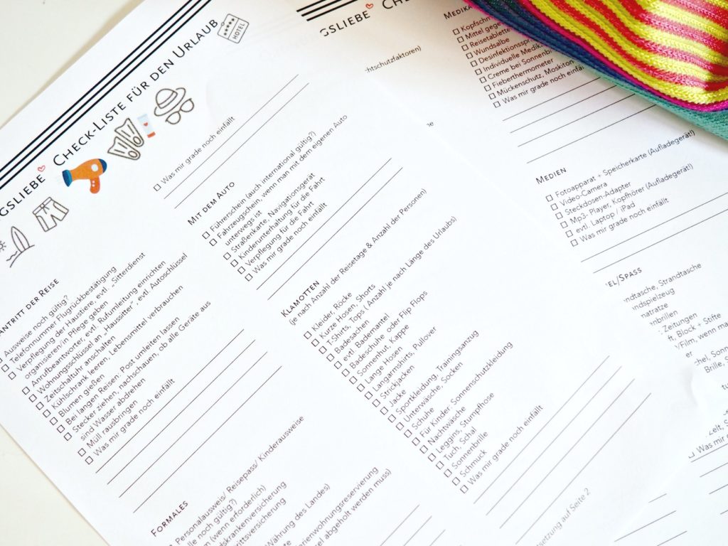 Urlaubscheckliste