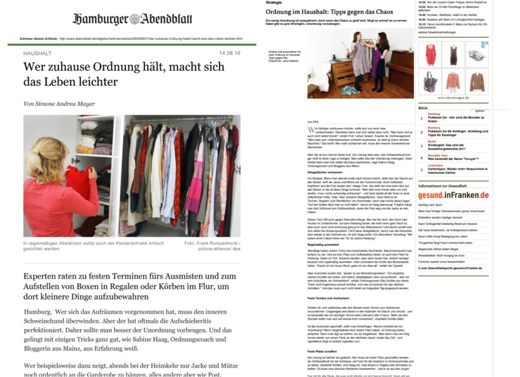 Ordnungsliebe in den Medien