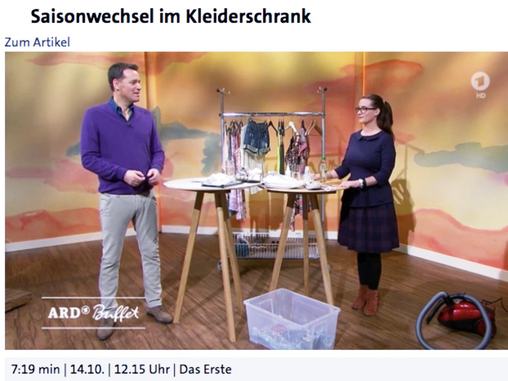Ordnungsliebe im Fernsehen – mein Auftritt im ARD Buffet