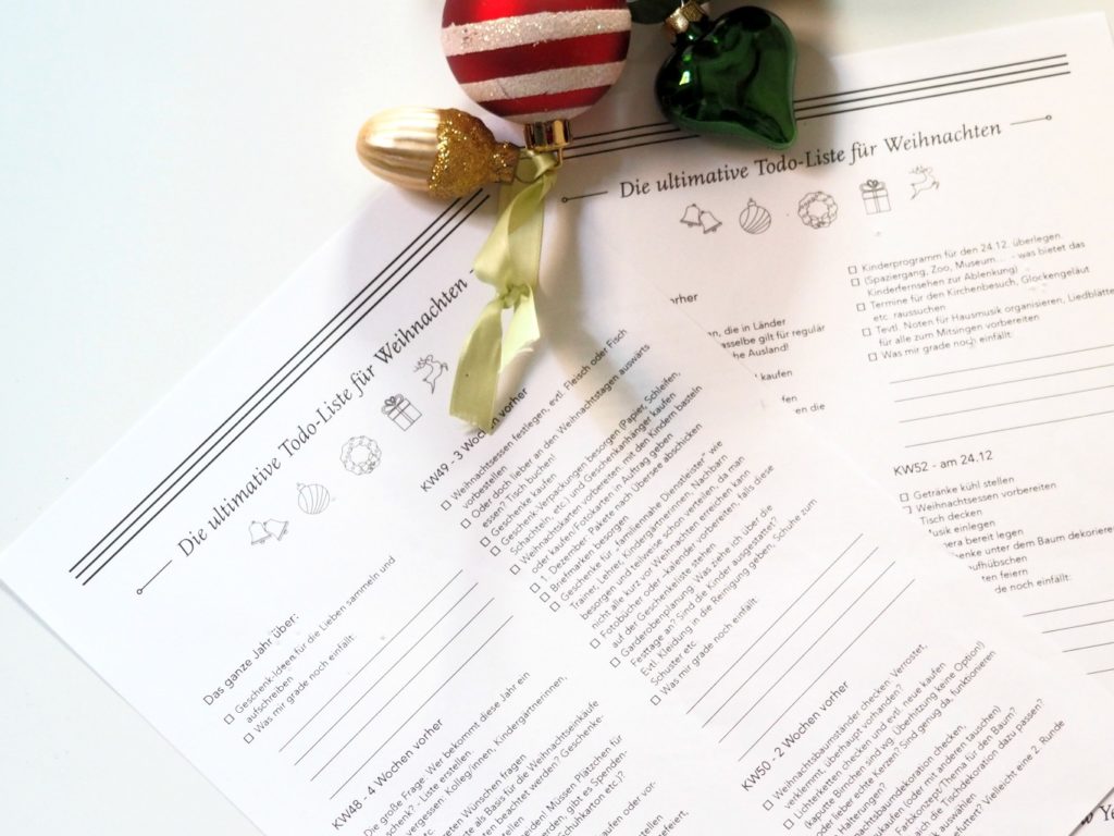 Die beste Weihnachtscheckliste