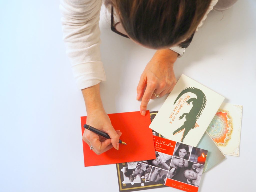 Weihnachtskarten schreiben