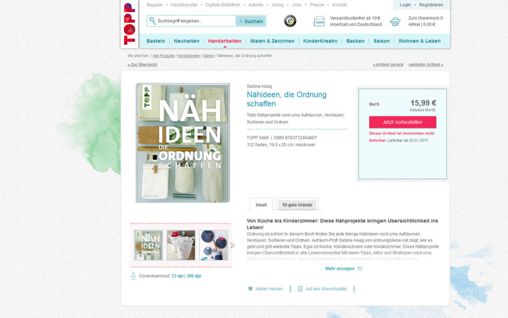 Naehideen, die Ordnung schaffen