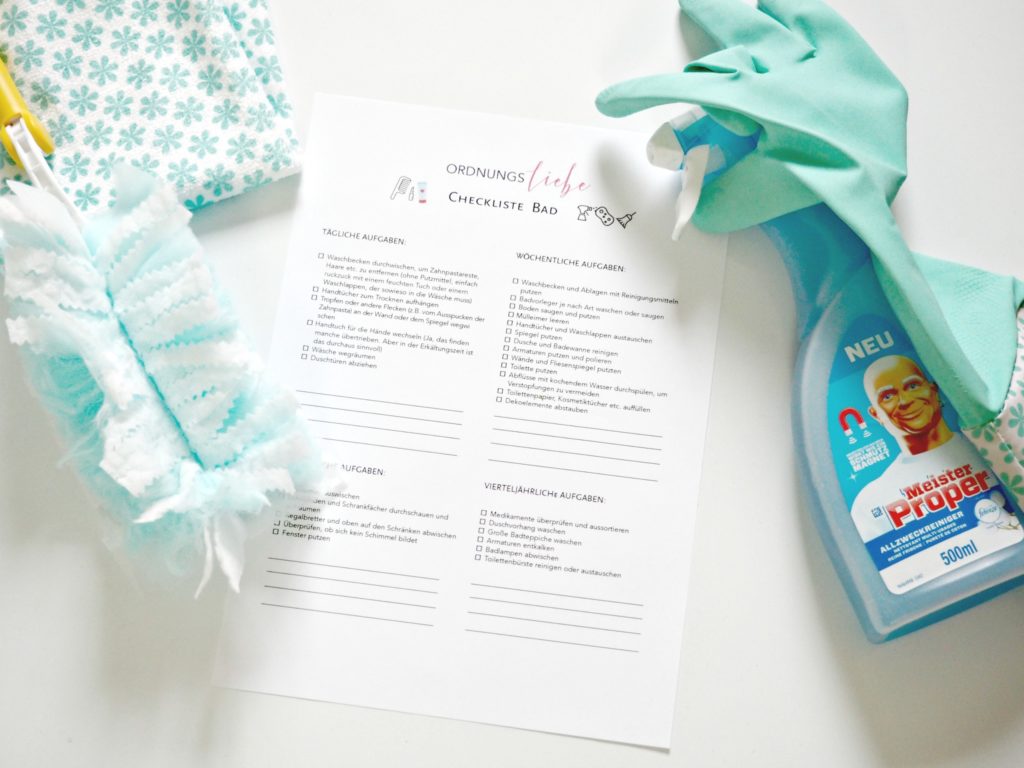 Frühjahrsputz Checkliste Bad