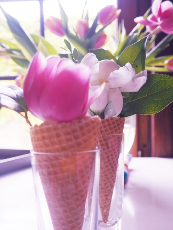 Sommerdeko mit Eiswaffeln