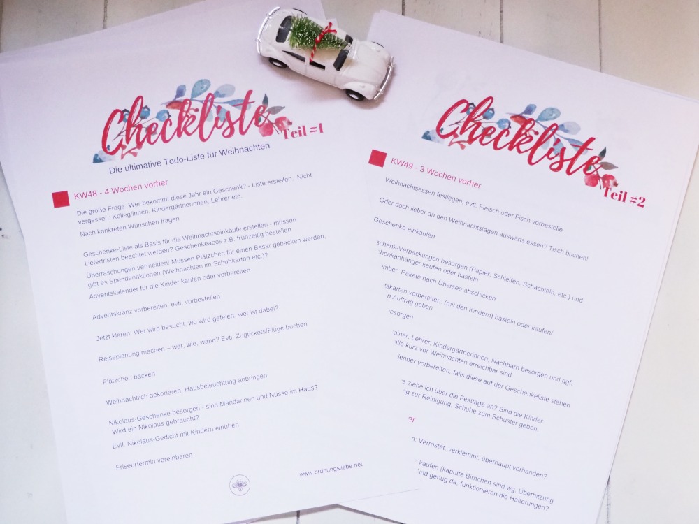 Checkliste Weihnachten kostenlos