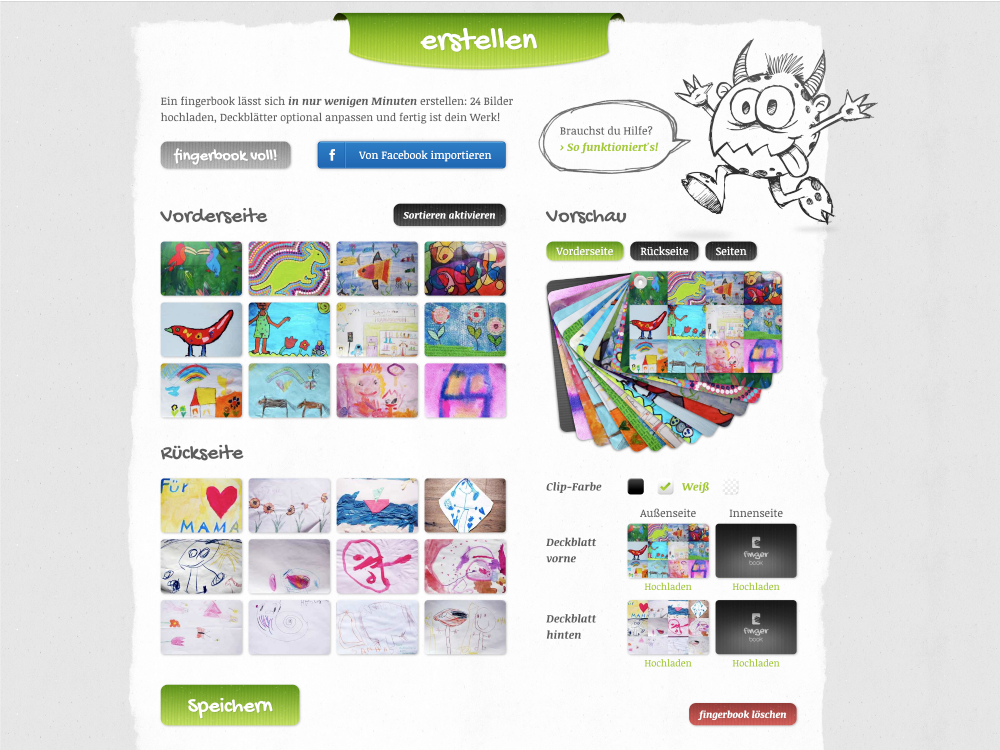 Fingerbook erstellen