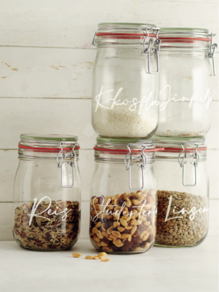 Vorratsgläser beschriften