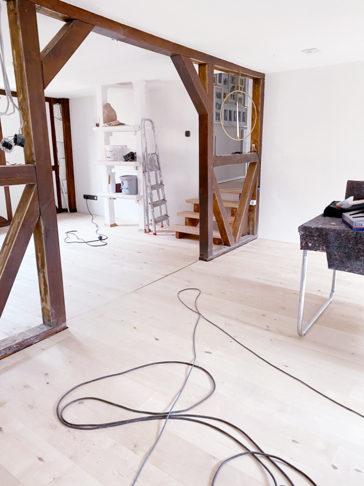 Umbau Wohnzimmer für den neuen Ofen