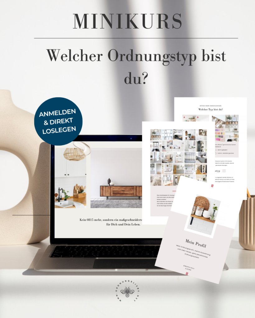 Cover für den Minikurs "Welcher Ordnungstyp bist Du?" von Sabine Haag